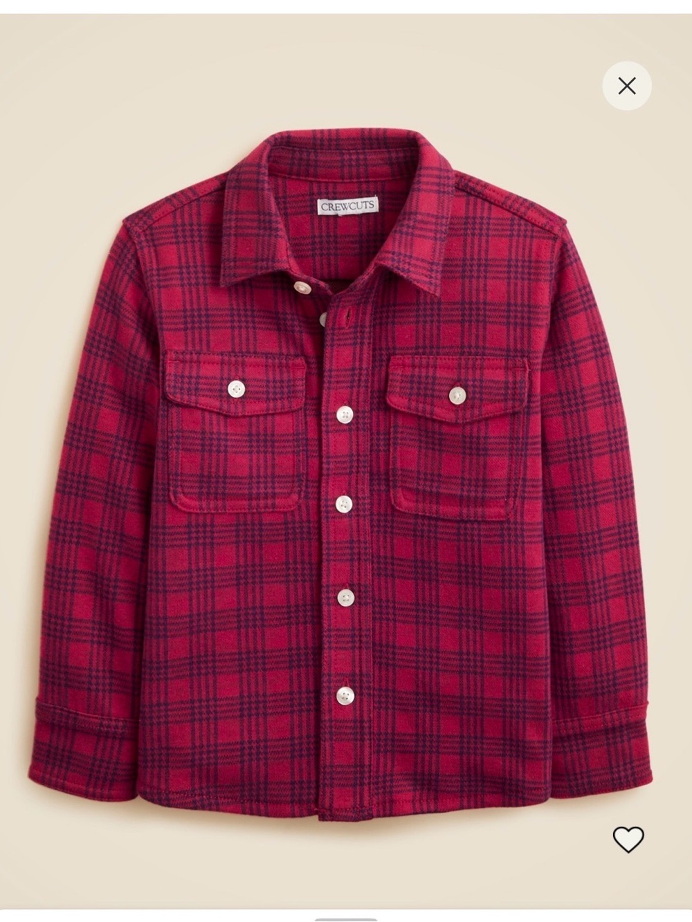 Crewcuts Red and Black Plaid Button-Down Shirt